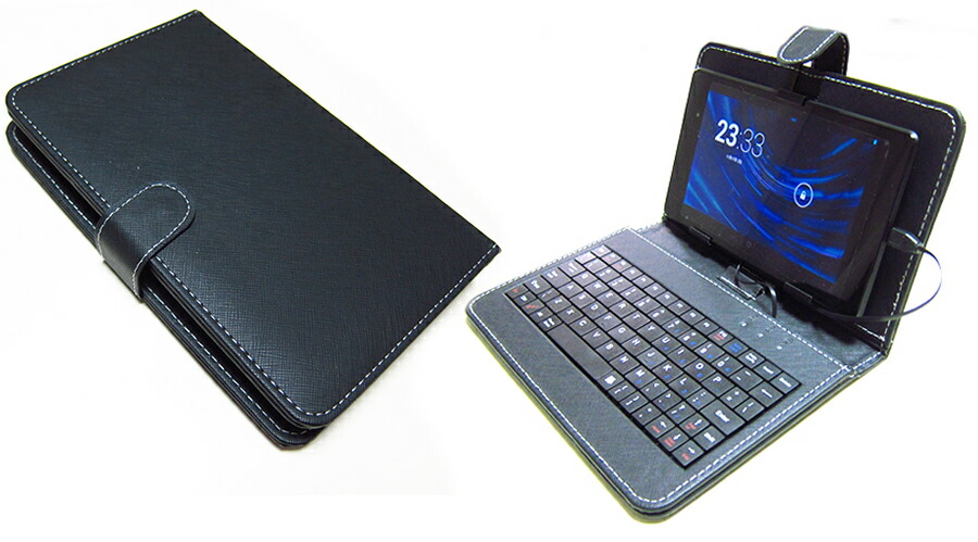 Lenovo ThinkPad 10 [10.1インチ] 指紋防止 クリア光沢 液晶保護フィルム と キーボード機能付き タブレットケース USBタイプ セット ケース カバー 保護フィルム メール便送料無料