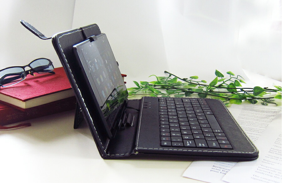 ASUS TransBook R105HA [10.1インチ] 機種で使える ブルーライトカット 指紋防止 液晶保護フィルム と キーボード機能付き タブレットケース USBタイプ セット ケース カバー 保護フィルム メール便送料無料