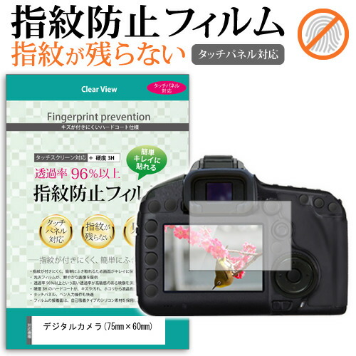 デジタルカメラ (75mm×60mm) 指紋防止 クリア光沢 液晶保護フィルム メール便送料無料