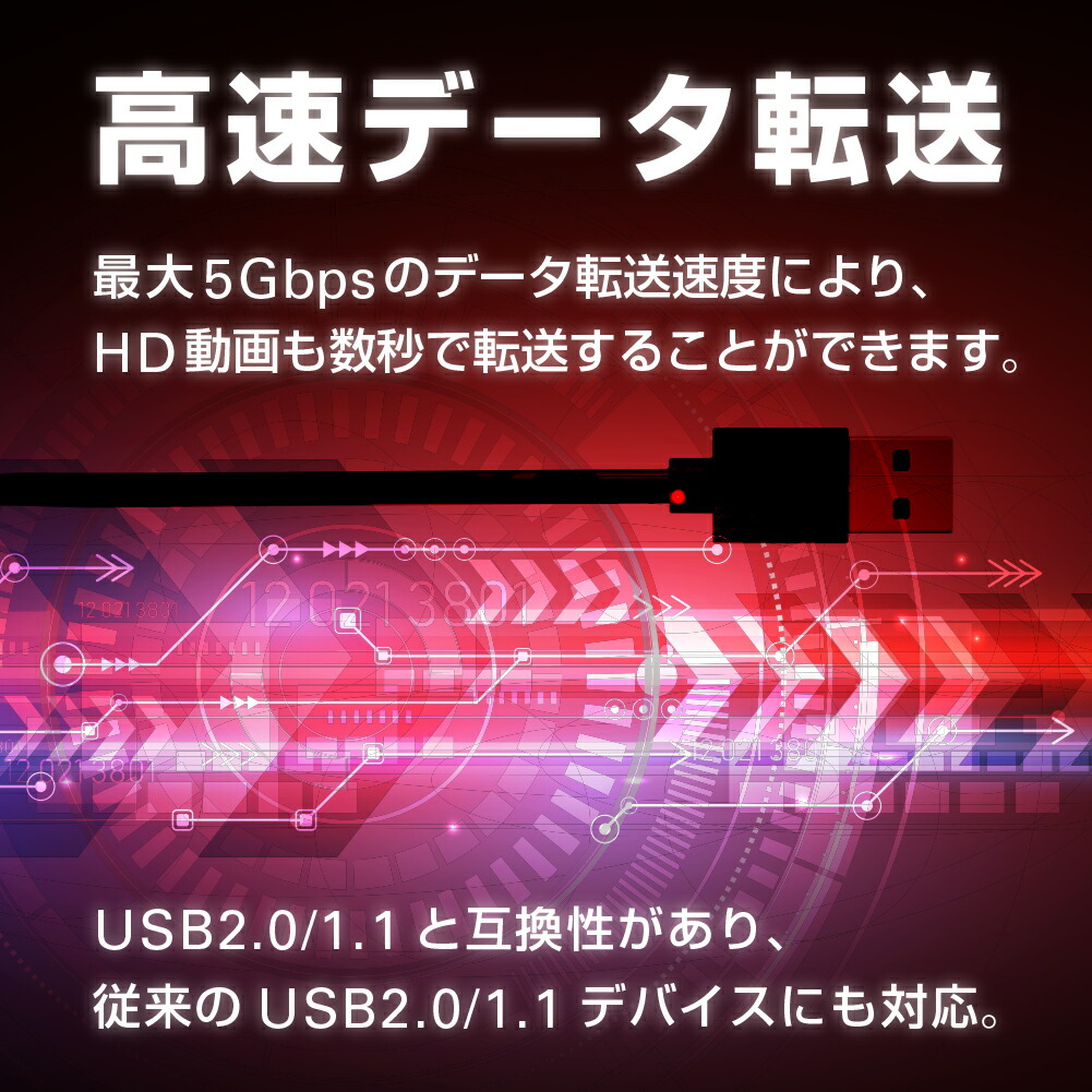 富士通 FMV LIFEBOOK UHシリーズ UH95/E2 [13.3インチ] 機種用 USB3.0 スリム4ポート ハブ と 反射防止 液晶保護フィルム セット メール便送料無料